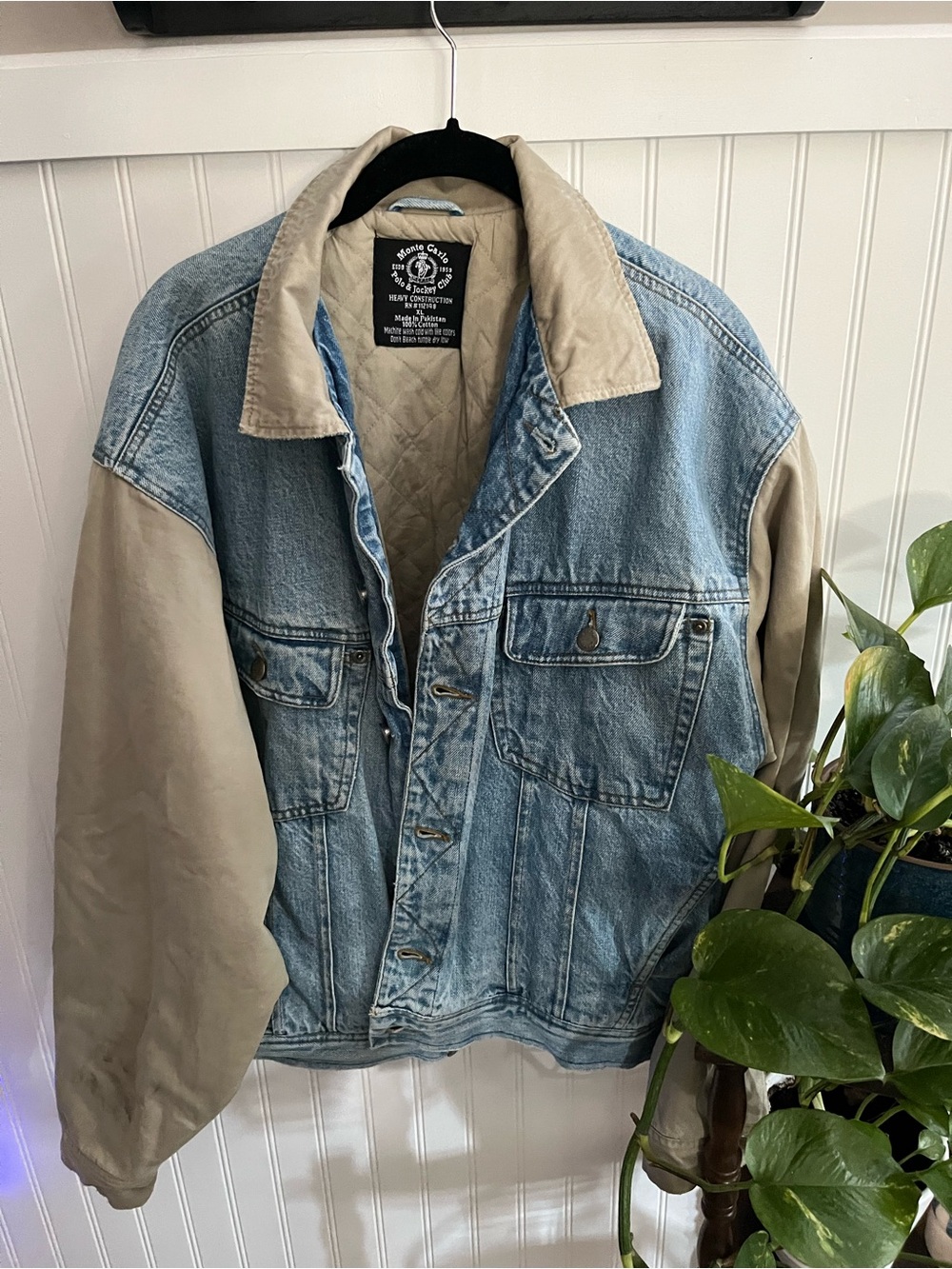 Oversized Rustic Denim and Cargo Light Wash Jean Jacket
